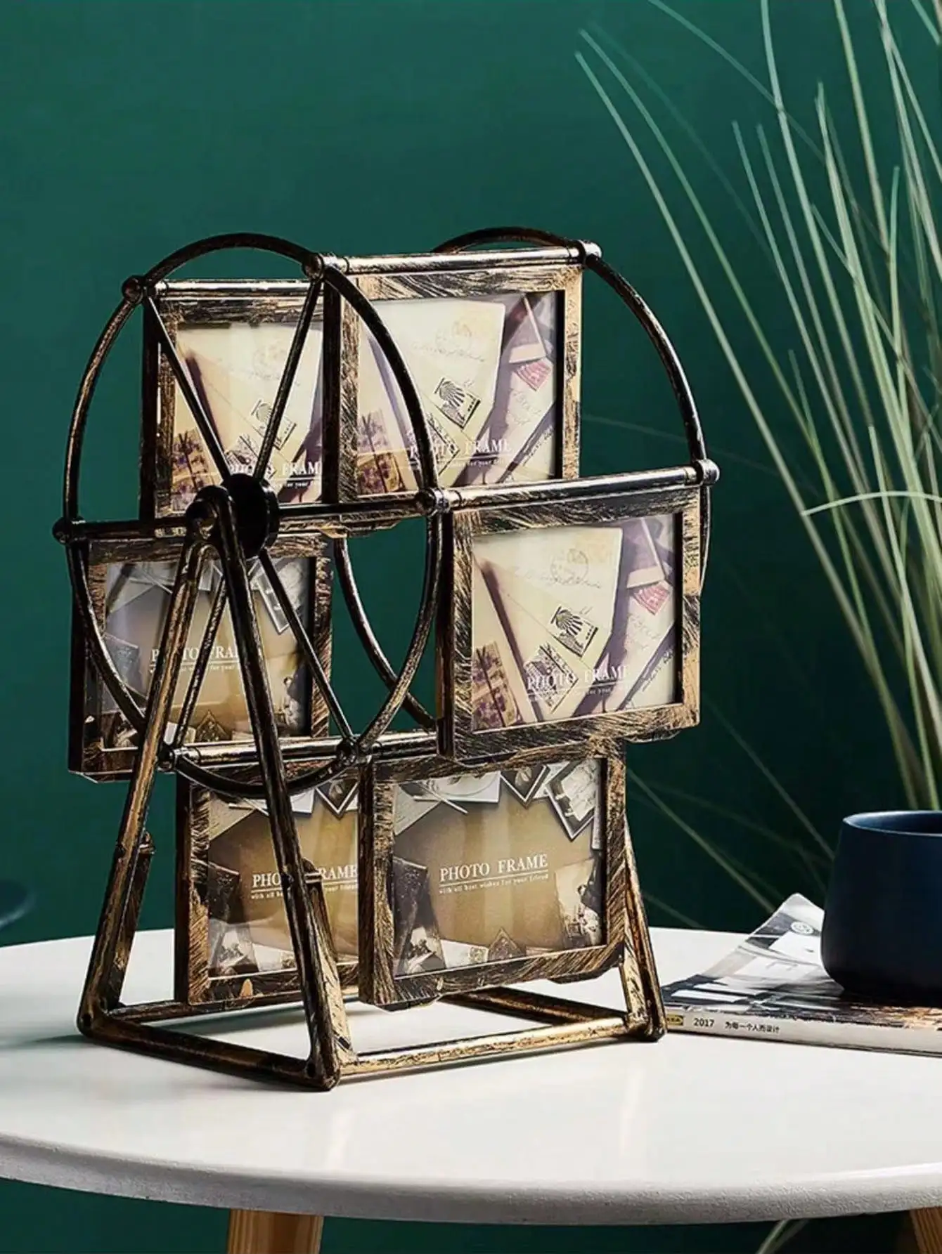 Retro Rotating Ferris Wheel Photo Frame Windmill Living Room Decoration Home Accessories Bedroom Picture Frame Set Photo Frame