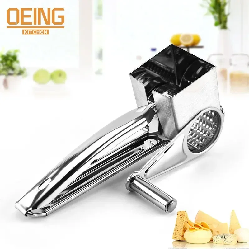 Rotary Cheese Grater 1/2/3/4 Drums Blades Stainless Steel Cheese Cutter Slicer Cheese Shredder Butter Nut Cutter Kitchen Gadgets