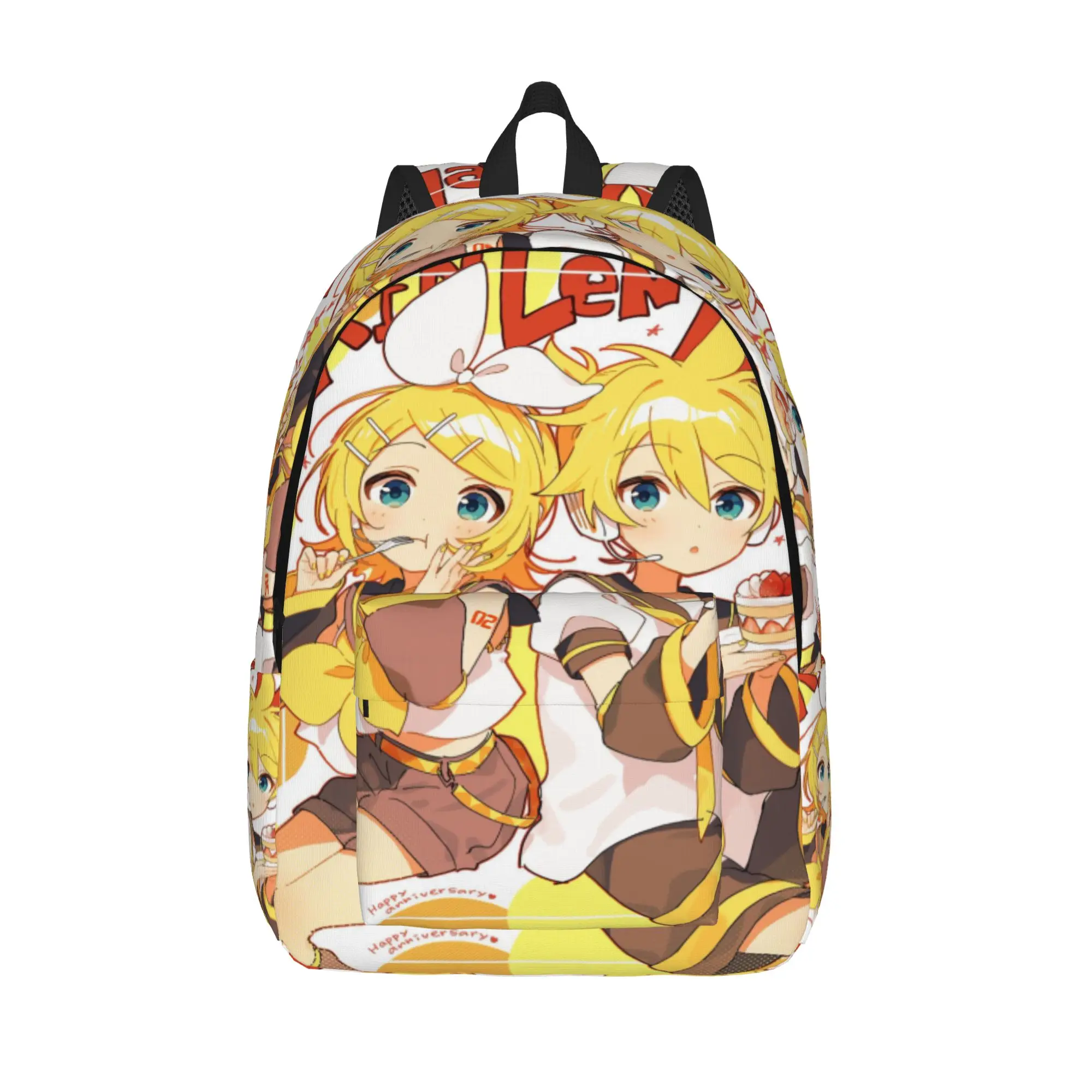 

Kagamine Rin Len Classical Backpack Outdoor High School Work Daypack for Men Women Laptop Canvas Bags