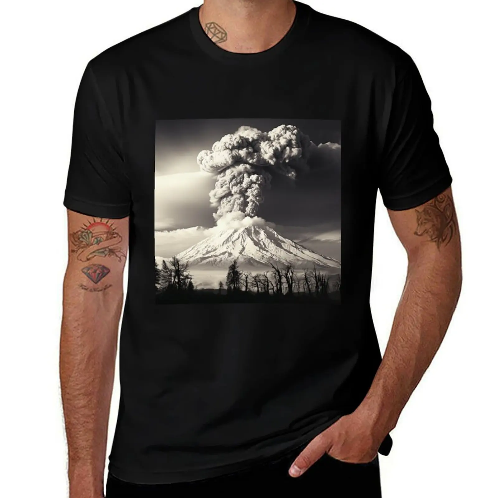 T-shirt Mt Saint Helen's Eruption en coton doux et léger