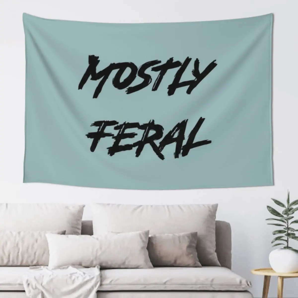 

I Am Feral - I am Feral Funny Bumper Design - Mostly Feral Design - Gift Design(1) Tapestry Wall Art Tapestry