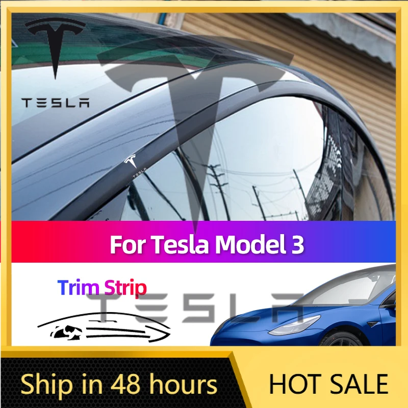 

For Tesla Model 3 2020-2025 Full Car Window Strips, Exterior Decorative Stickers Chrome-Plated Tools Color-Changing Car Sticker