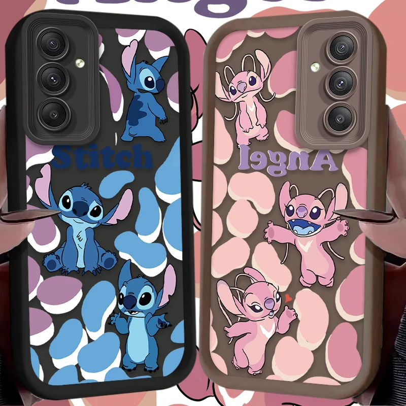 Disney Stitch Angel Silicone Phone Case for Samsung Galaxy S24 S23 S22 S21 Ultra Plus FE A54 A34 A14 A73 A53 A33 Soft Back Cover