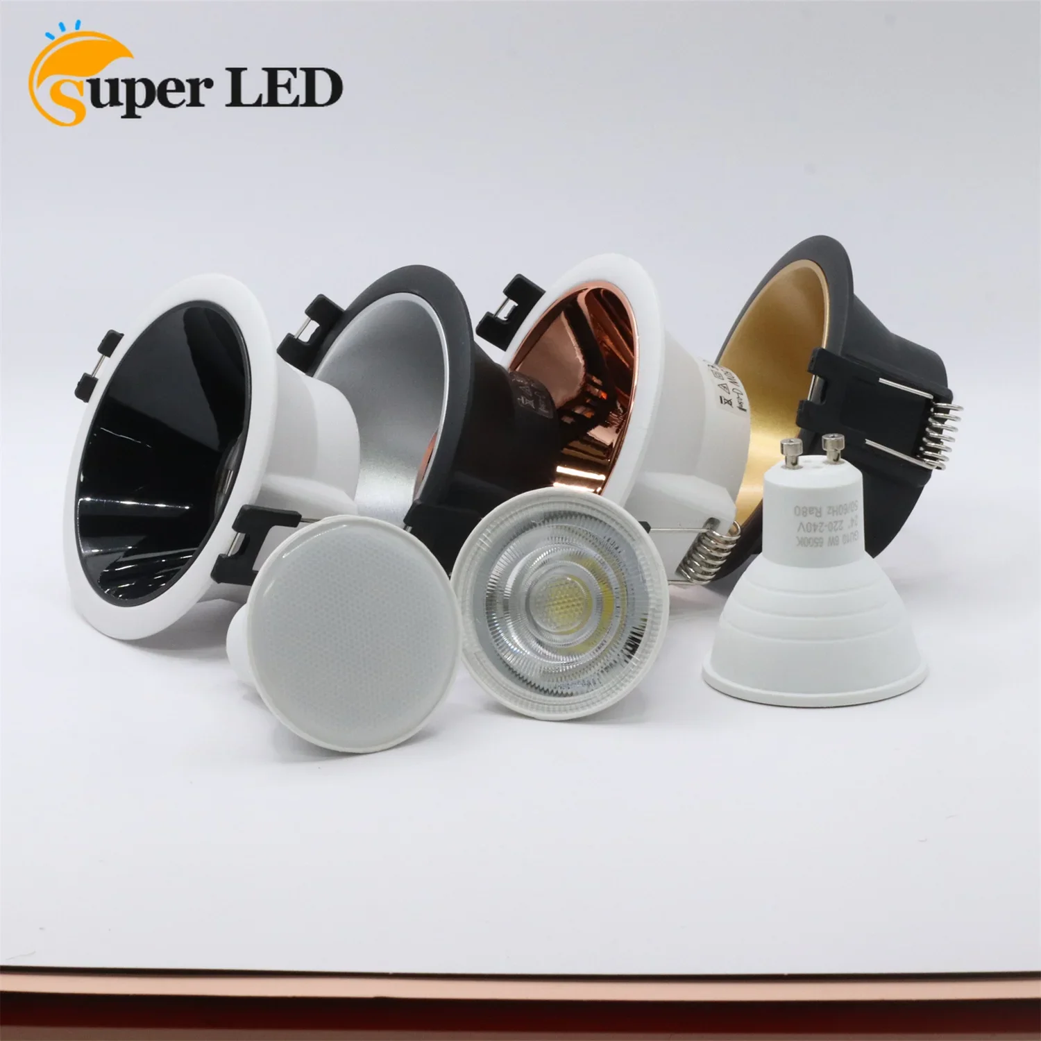 

JOYINLED Round Aluminum Alloy LED Ceiling Recessed Ceiling Spotlights GU10 Cut Hole 75mm Downlights Fitting