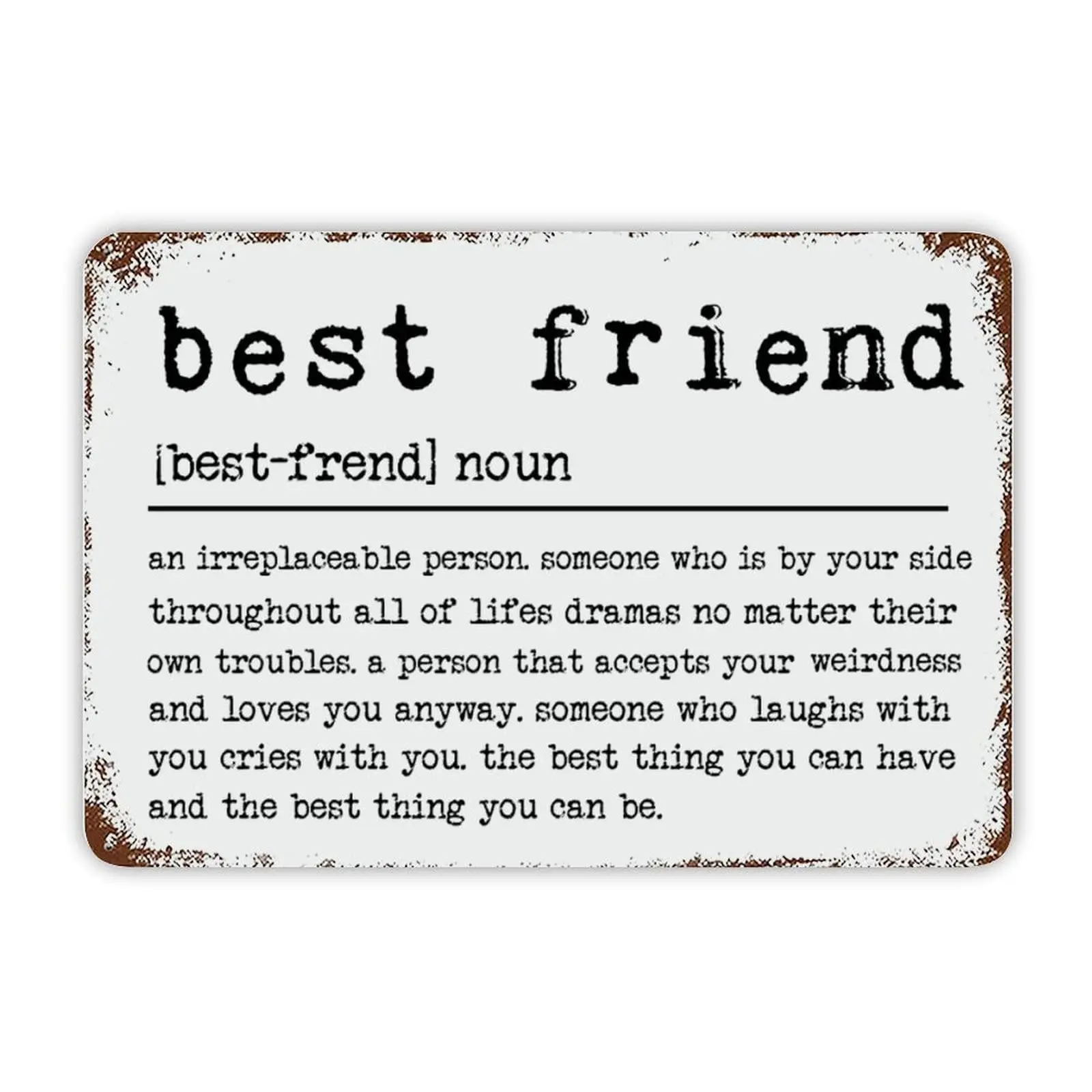 Vintage Metal Sign Best Friend Definition Tin Signs Inspirational Motto Decor Wall Art Funny Humor Word Meaning Metal Plaque Wal