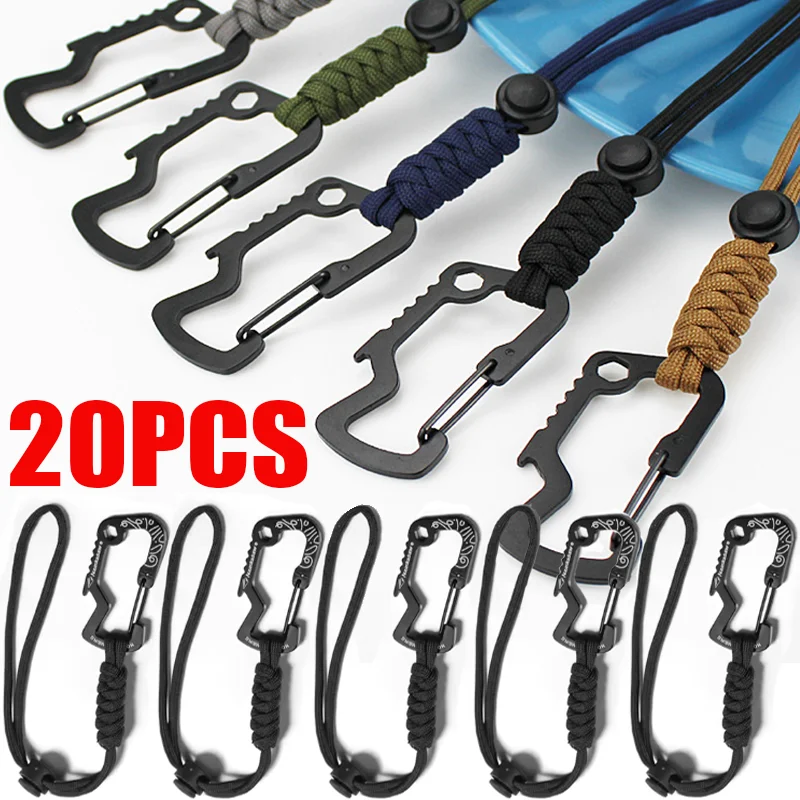 Mosquetón Multifuncional para Camping, Senderismo, Emergencias, Ganchos Tácticos, Correas Antipérdida, Cuerda, Llavero, Hebilla para Mochila