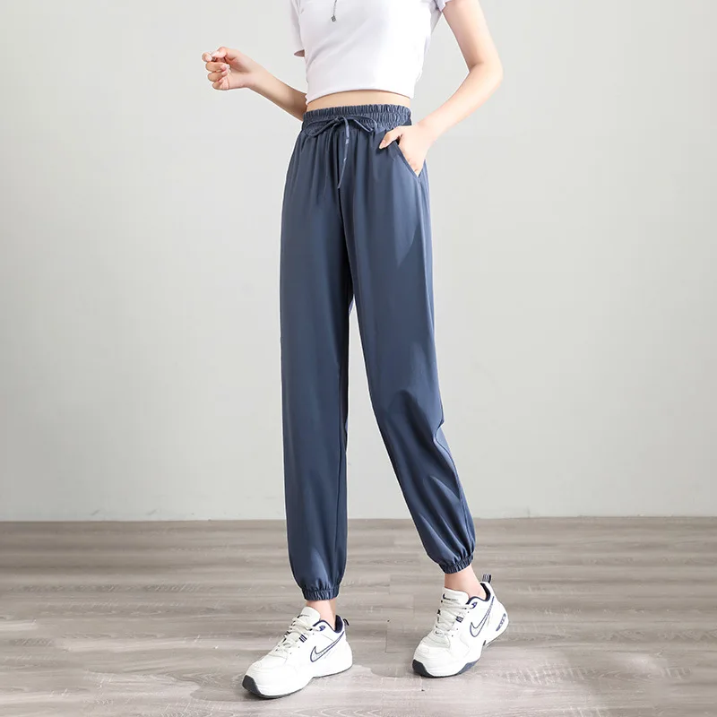 루즈핏 라지 사이즈 스포츠 팬츠 여성 여름 얇은 퀵 드라이 러닝 피트니스 팬츠 캐주얼 하이웨이스트 플러스 사이즈 3