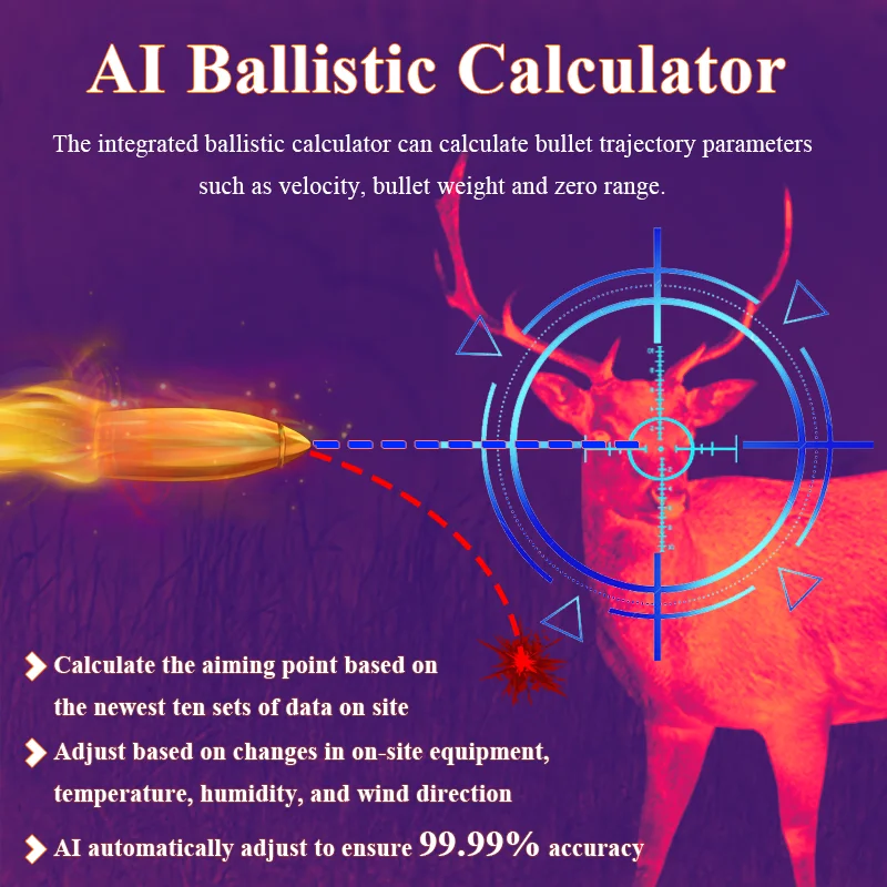تلسكوب خارجي نطاق حراري للرؤية الليلية للصيد رؤية محسنة في حالات إضاءة منخفضة