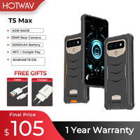 HOTWAV T5 Max 4G Rugged Phone, Android 13 OS, MTK6761, 6.0 \