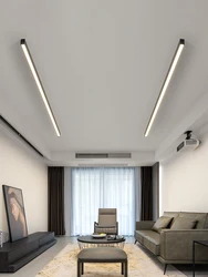 Living room lighting led ceiling light surface mounted linear light simple ceiling light room dining room ceiling light black