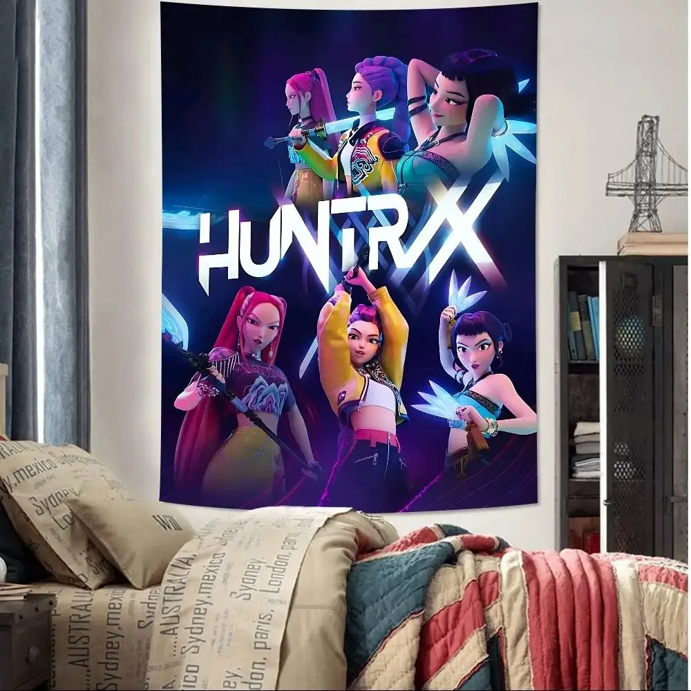 Anime Fantasy D-Demon H-Hunters Printed Tapestry KPop Personalized University Dormitory Decoration Art Decoration Popular Home D