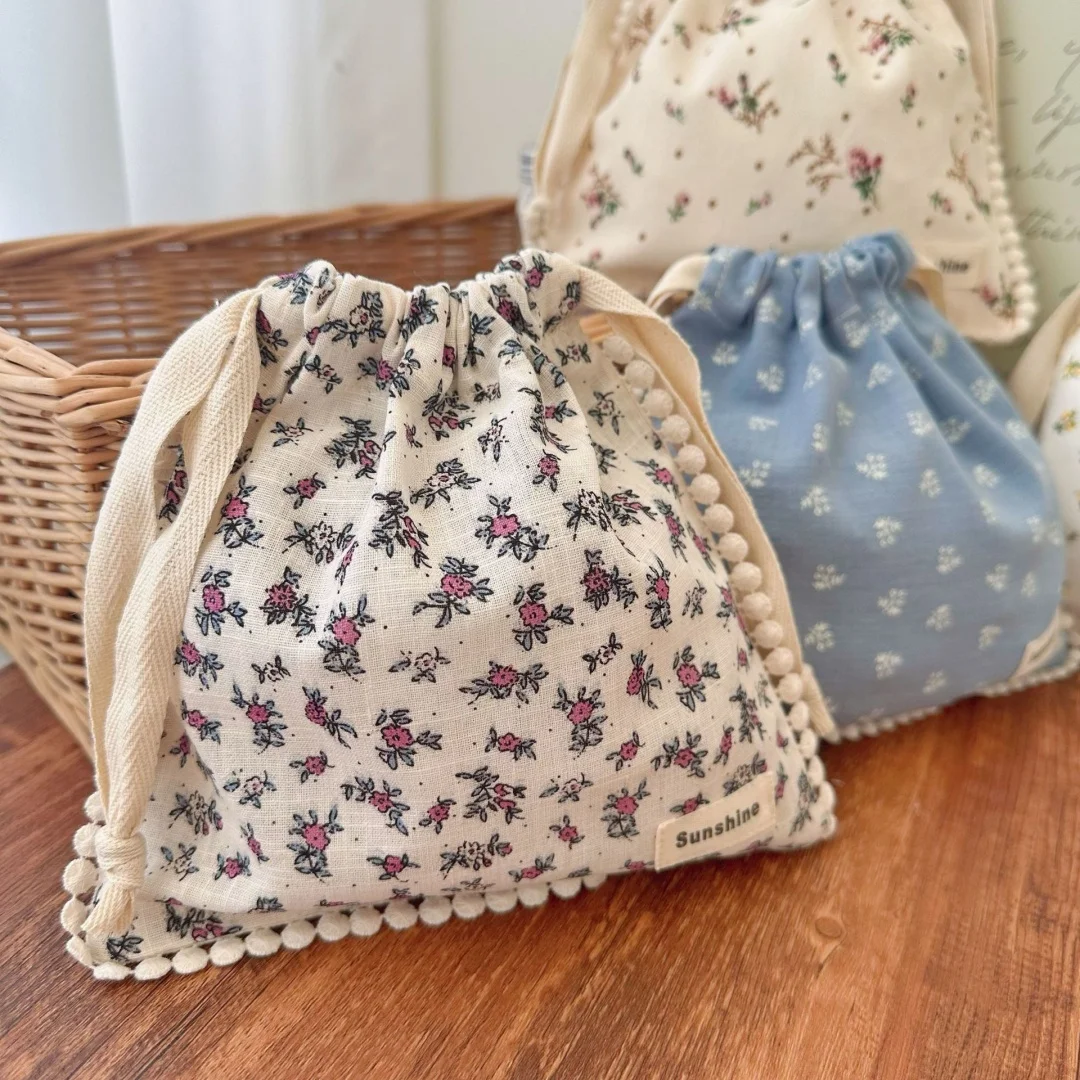 花柄リップスティックメイクアップバッグ、多機能収納ポケット付き、携帯用旅行雑貨整理収納バッグ、整理用防塵バッグ