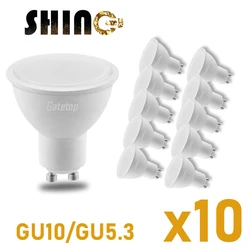 Foco LED de ahorro de energía, lámpara halógena, GU10, GU5.3, AC100-240V, 220V, 110V, luz blanca cálida no estroboscópica, 3W-8W, puede reemplazar 30W 50W