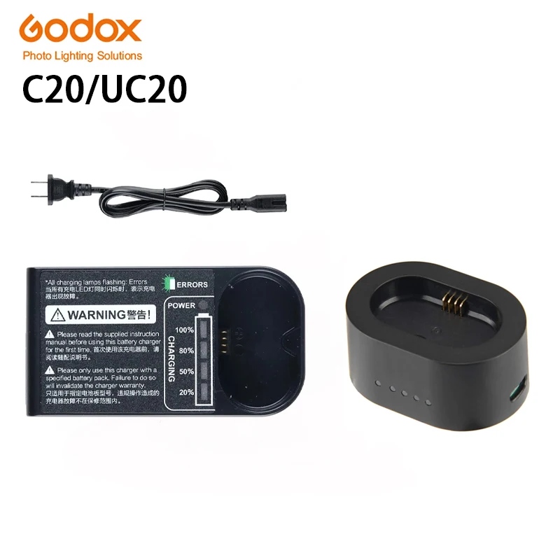 

Godox UC20 USB Battery Charger C20 DC charger for charging Godox VB20 V350F V350C V350S V350N V350O flash batteries
