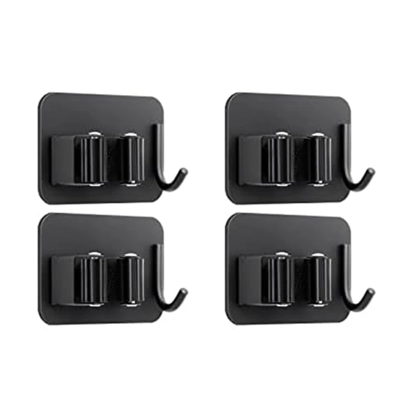 4 Pack Broom Holder Wall Mount Mop And Broom Holder Wall Mount Self Adhesive Broom Organizer Hanger Gripper