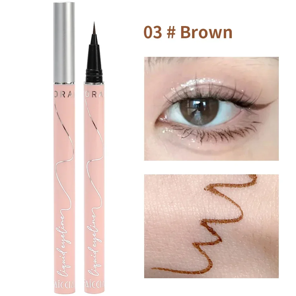 Eyeliner liquido ultrasottile impermeabile Trucco coreano per le donne Eyeliner liscio ad asciugatura rapida Cosmetici con penna per ciglia