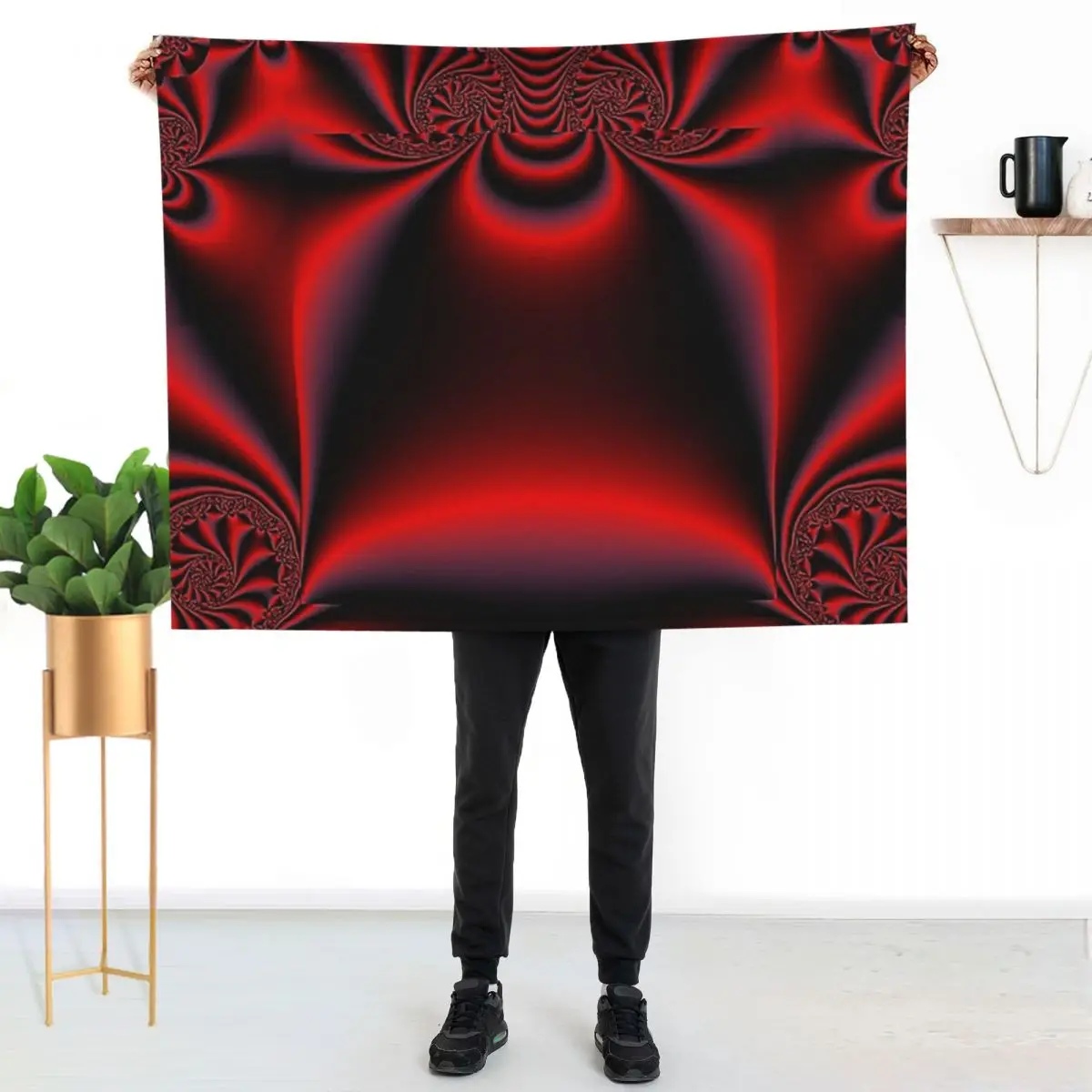 Count Dracula Vampire Fractal Throw Blanket Bed linens Giant Sofa heavy to sleep Heavy Bed covers Blankets