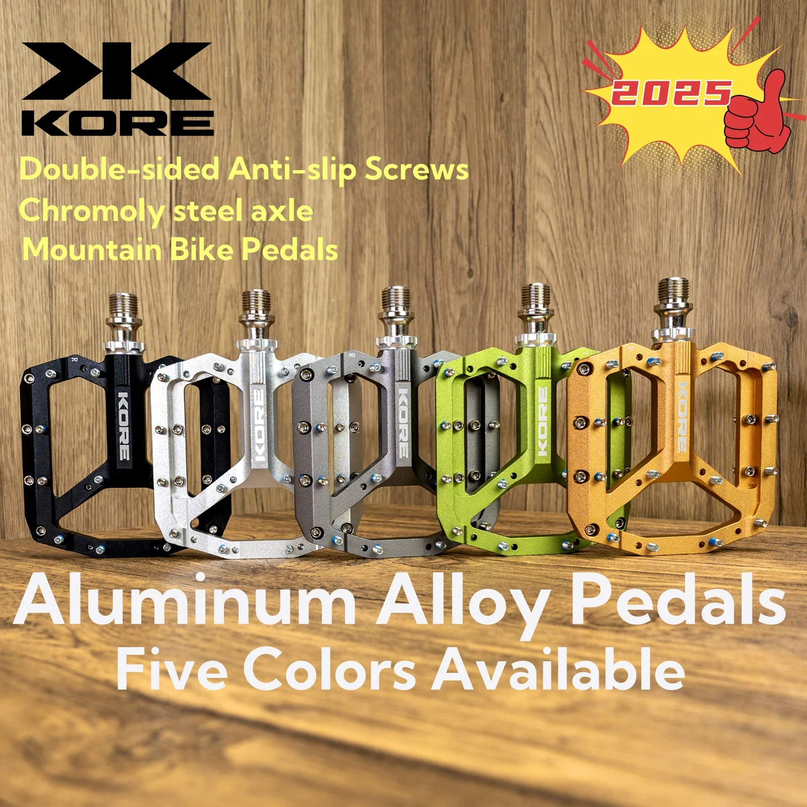 

KORE MTB Aluminum Alloy Pedals 5 Colors Available With 28 Anti-slip Screws 3 Bearing For MTB XC BMX Cycling Accessories