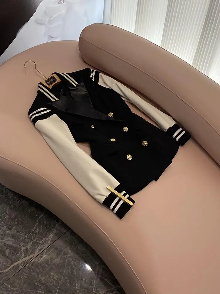 

Женский костюм Jaet с металлической застежкой в виде льва в стиле пэчворк, костюм Jaet Tead Sve, двухрядный, на пуговицах, длинный све, чистый цвет A6445