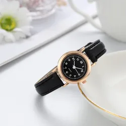 Relojes Vintage simples para mujer, reloj de pulsera con correa de cuero, relojes de pulsera casuales para mujer, alta calidad