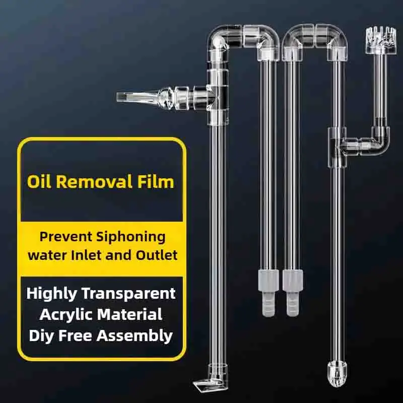 DIY Clear Acrylic Aquarium Inlet Outlet Lily Pipe Water Skimmer Inflow Outflow Fish Tank Filter Accessories Fishbowl Equipment