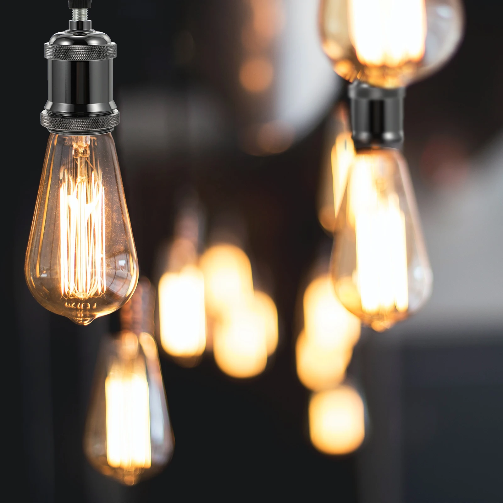 

6pcs Retro Aluminum Lamp Head E27 Socket Adapter for Pendant Light Bulbs Holder Vintage Style Dining Room Home Lighting
