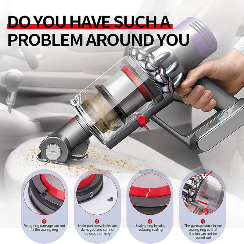 Dust Bin Bucket Top Fixed Sealing Ring Replacement For Dyson V11 V15 SV14 SV15 SV22 Dirt Cup Parts Vacuum Cleaner Accessories