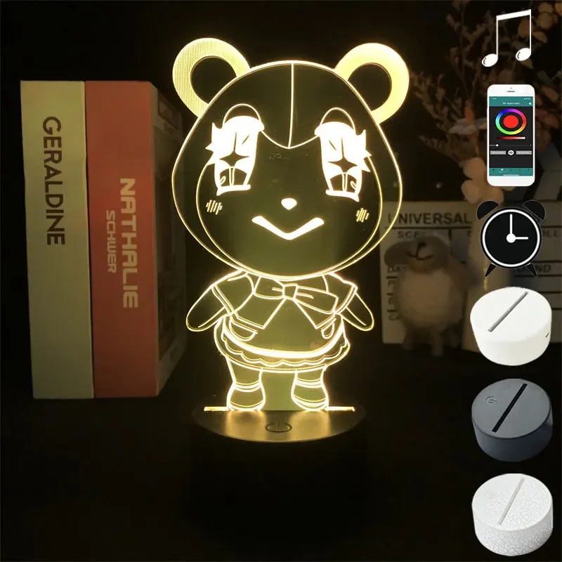 Led lampka nocna lampa nocna z budzikiem Judy Animal Crossing nowe horyzonty gra projektor dla chłopców z odległym Dropshipping