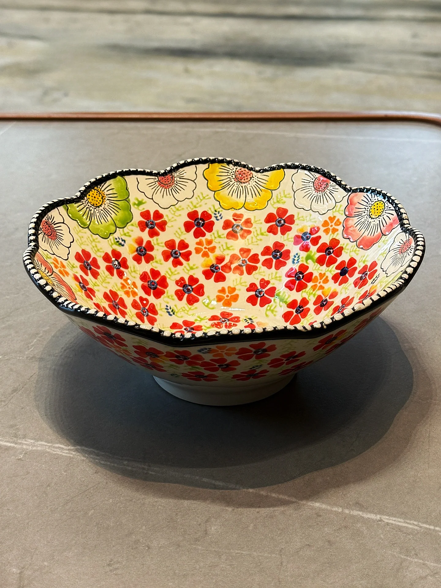 

Ele Hand-Painted Cerc Bowl Soup Bowl Pasta Bowl Large Bowl Dining Utensils Red Lotus Flower Pattern Restaurant Quali