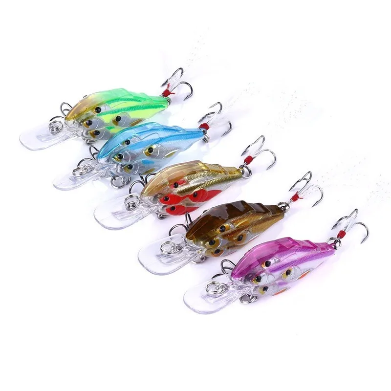 

7.5cm/9g Floating Mino Sea Fishing Artificial Noise Bait Simulated Group of Fish with Feather Hooks Far Throw Rock Lure Bait