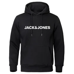 Jack and Jones trendy fashion casual sportswear comfortable printed loose top pullover men's hooded sweatshirt street wear