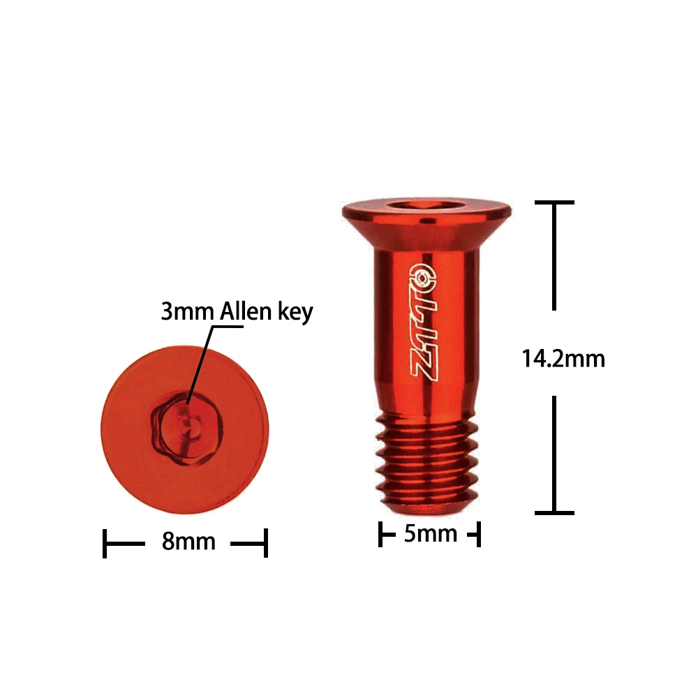 ZTTO 2pcs Bicycle Rear Derailleur Jockey Wheel Bolts Pulley Screws AL7075 Mountain Road Bike Guide Pulley Roller Idler Screws