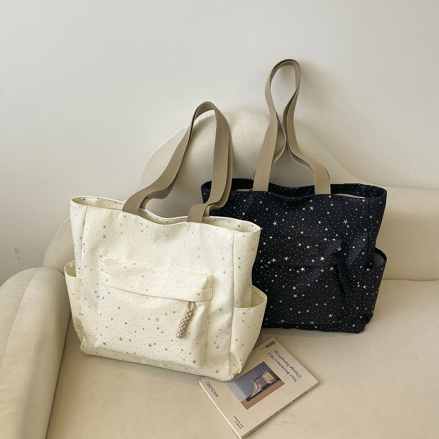 

Large-capacity versatile commuter bag - shoulder bag for classes - fashionable Korean-style stylish tote bag