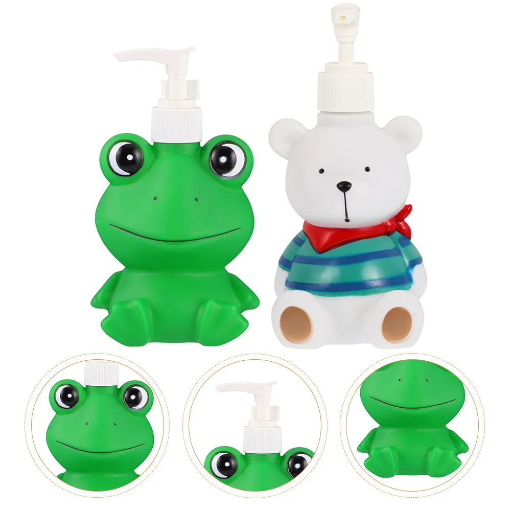 2 Pcs Press Bottle Hand Soap Dispenser Kids Body Wash Shampoo Lotion Pump Bottles Kitchen Liquid Vinyl Material Sub Child