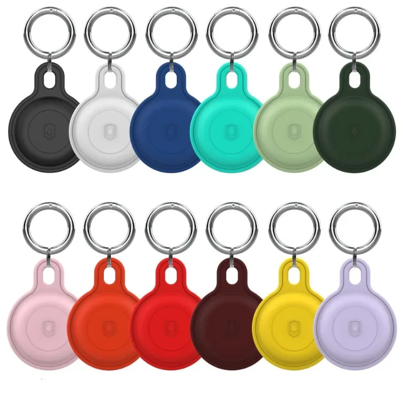 Silicon Keychain for Apple Airtags Case Protective Cover 360° Waterproof Airtag Holder Tracker Accessories AirTag Case Key Ring