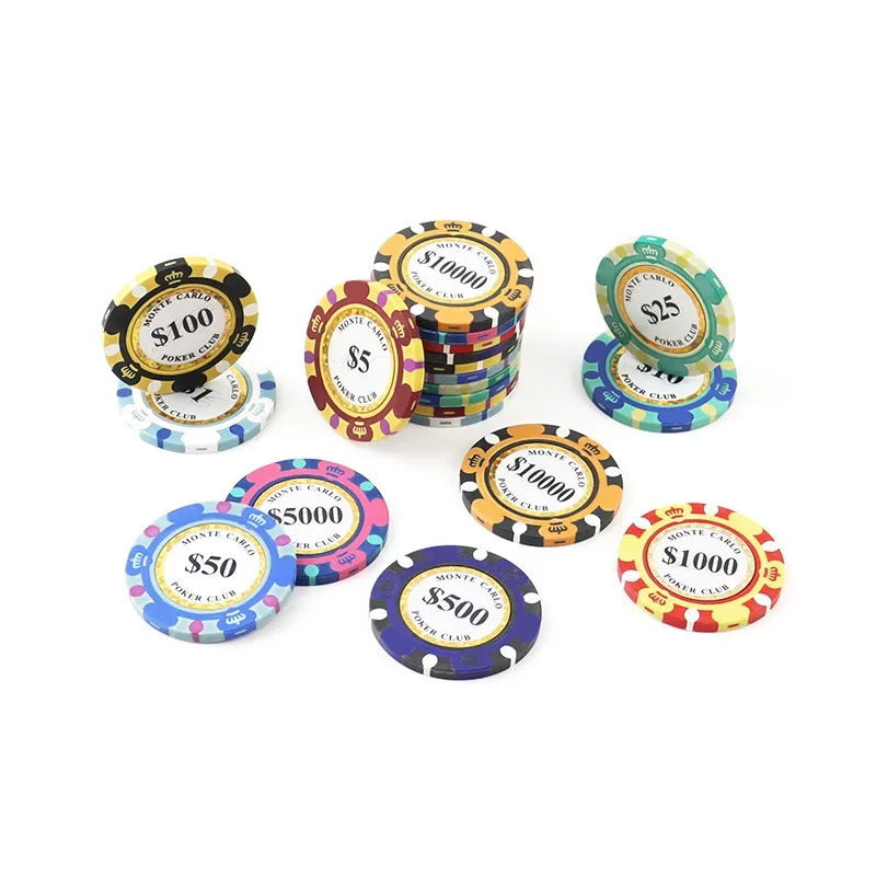 Monte Dollar Carlo Coins 10pcs Golden Clay Poker Chips Casino Coins 14gram Clay Coin Poker Chips Entertainment