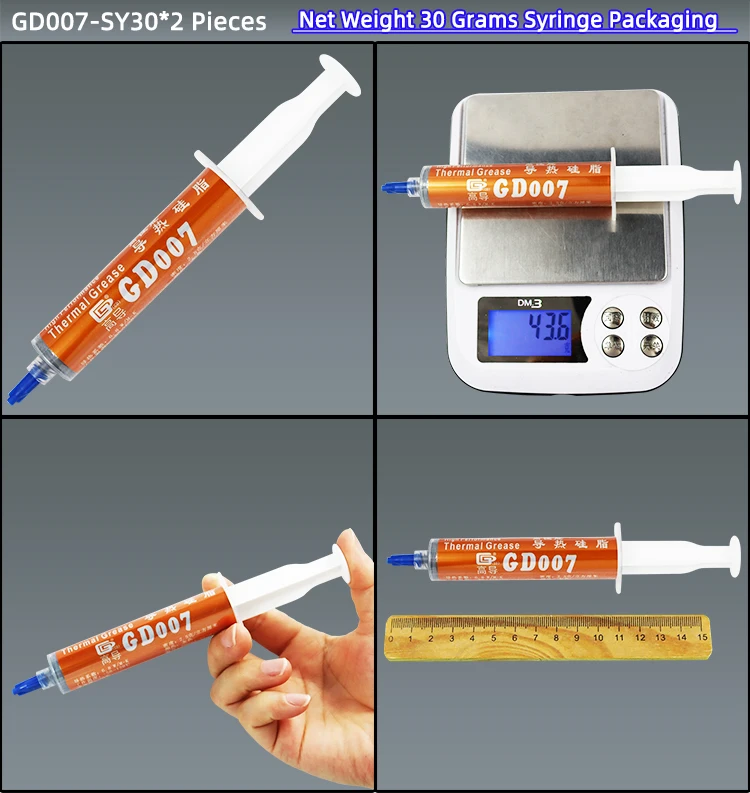 GD007 Wärmeleitpaste Gips Kühlkörper Verbindung Kühlnetz Gewicht 0,5/1/3/7/15/30/150 Gramm für CPU SSY ST CB CN MB BA BR – Detail 10
