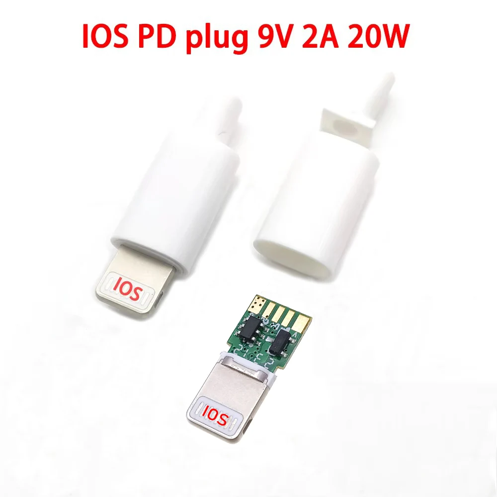 USB C to IOS welding Male plug connector with chip board 9V 2A 18W DIY 8pin Lightning fast charging plug adpter parts for IPHONE