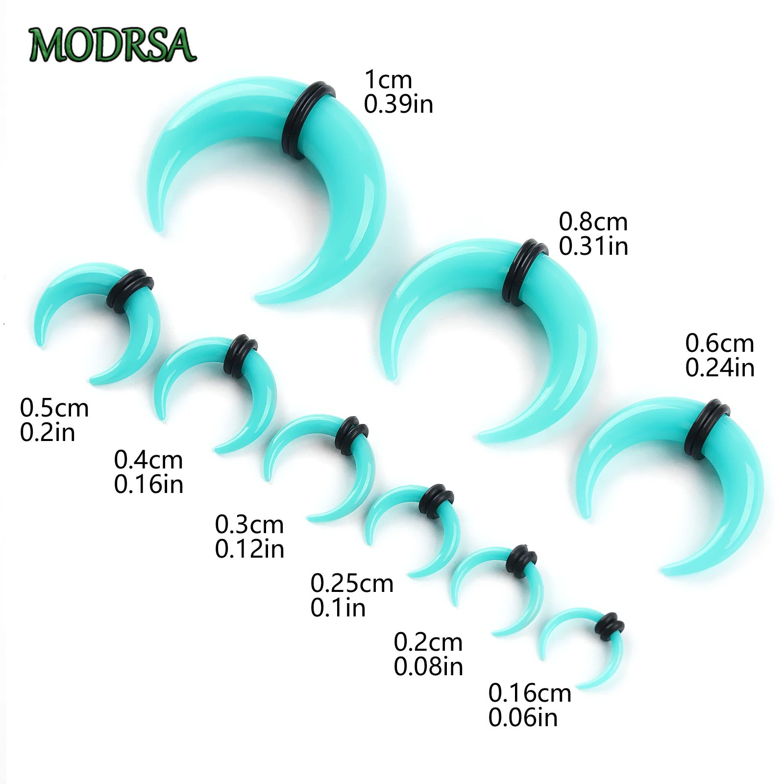 MODRSA 9pcs/Set Acrylic Nose Piercing Bullhorn Nose Ring Helix Piercing Punk Ear Stretching Kit Body Piercing Jewelry Earrings