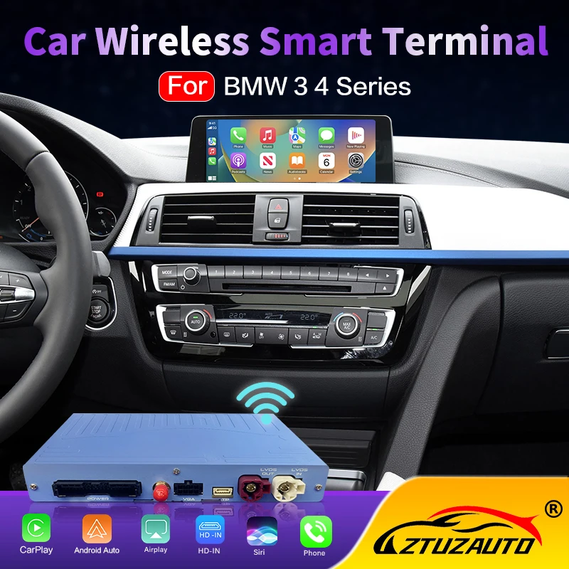 Wireless CarPlay for BMW 3 4 Series F30 F31 F32 F33 F34 F35 F36 2012-2020, with Android Mirror Link AirPlay Car Play Function