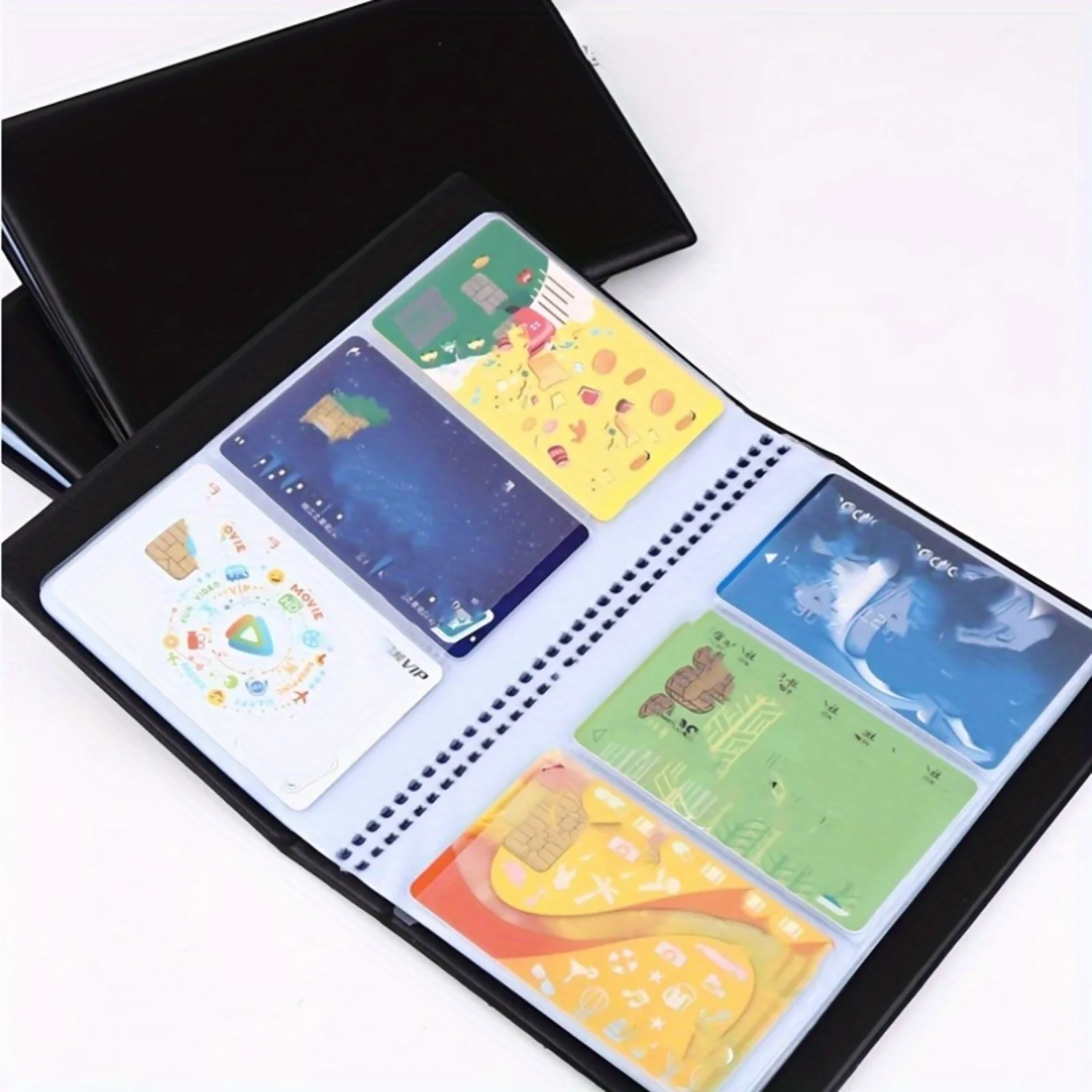 

Sleek Black Business Card Holder For Men - Slim, Casual Style With Calculator Slot, Durable Pet