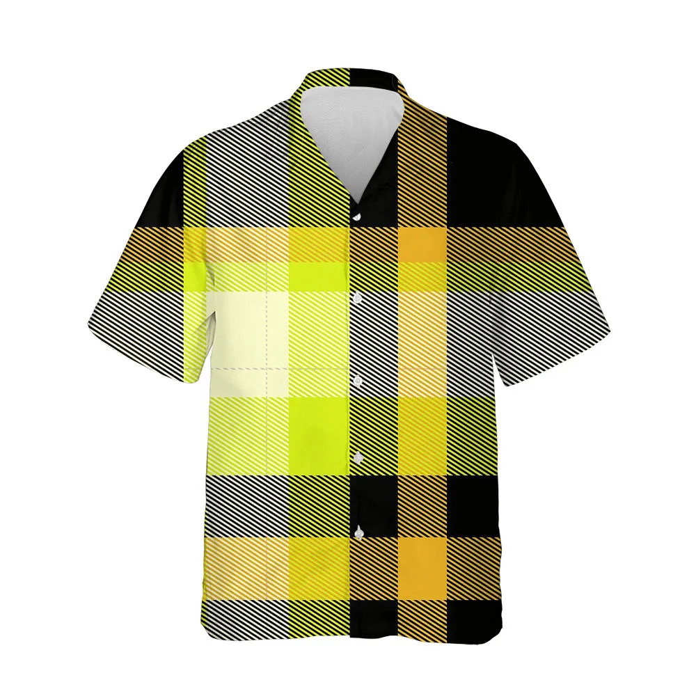 

Jumeast 3D Men's Clothing Summer Plaid Shirts For Men Casual Mens Hawaiian Shirt Short Sleeve Single Breasted Fashion Blouses