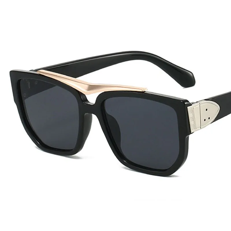 جديد كبير إطار مربع الراقية النظارات الشمسية الرجعية شخصية Ins الهيب هوب النظارات الشمسية للرجال والنساء في الهواء الطلق نظارات شمسية غير رسمية #3