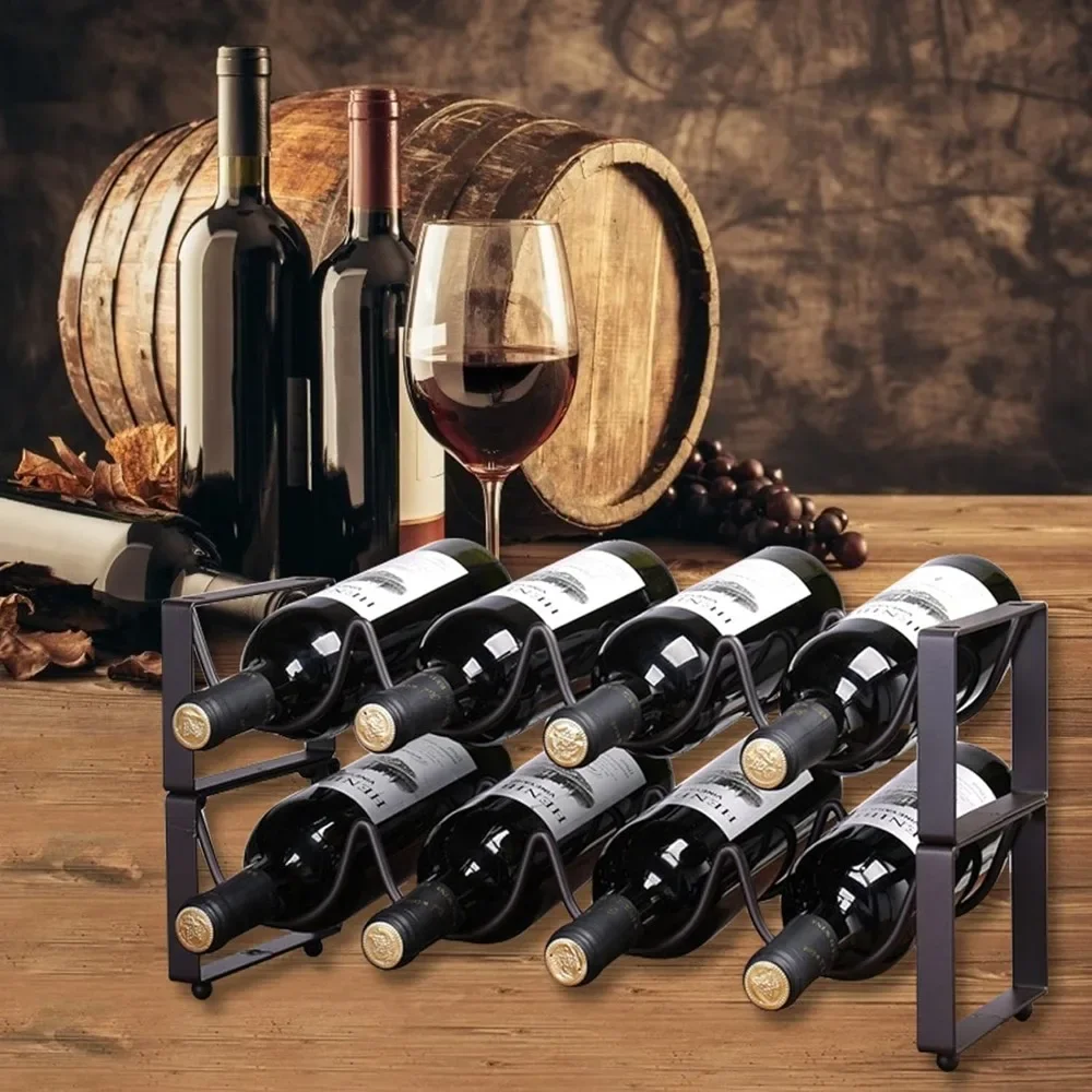 

Metal 2 Tier Countertop Wine Rack - Holder and Storage for 8 Bottles