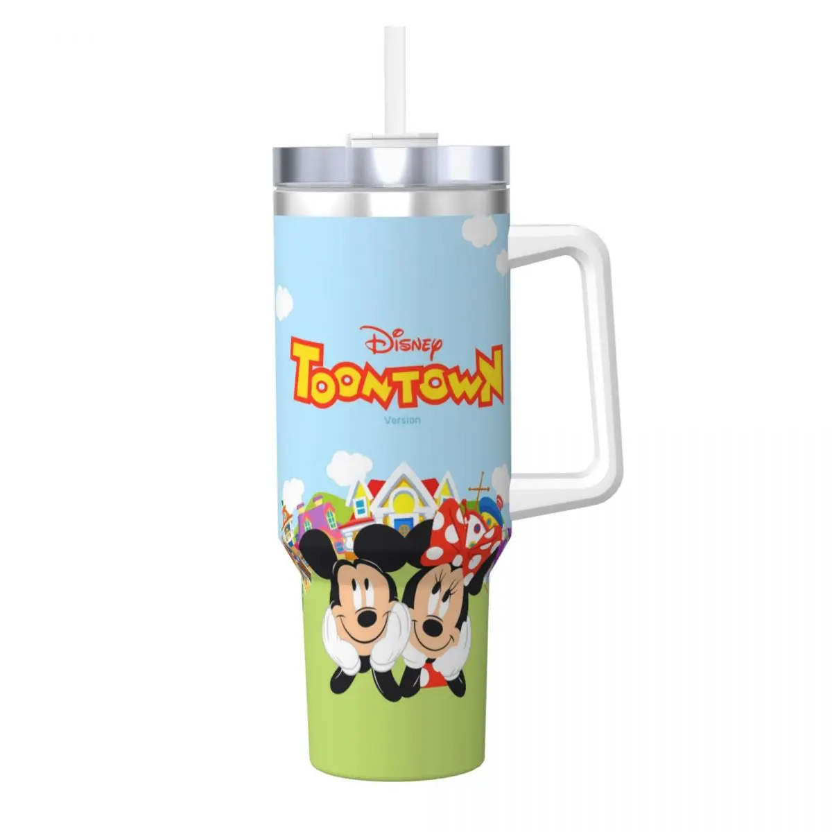 Mickey Mouse Stainless Steel Tumbler Beach Car Mugs Large Capacity Coffee Mug Heat Preservation Cold Drink Milk Tea Water Bottle