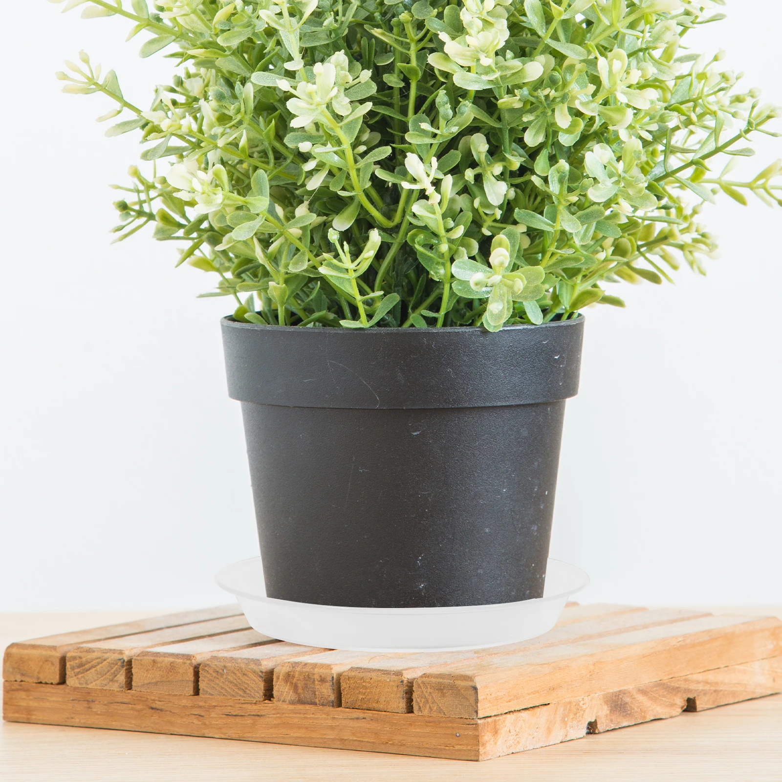 

10pcs Flower Pot Clear Plastic Plant Trays Water Catching Drip Trays For Plant Pots Strong Durable Lightweight Universal Size