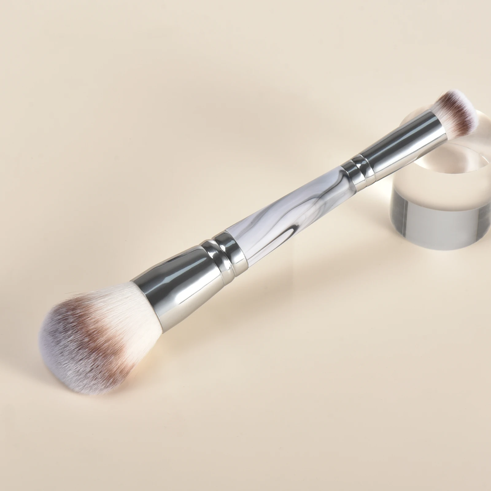 Tweekoppige make-upborstel Losse borstel Blush Brush Contourborstel Wenkbrauwborstel Wimperkrul Detailborstel Multifunctionele make-up