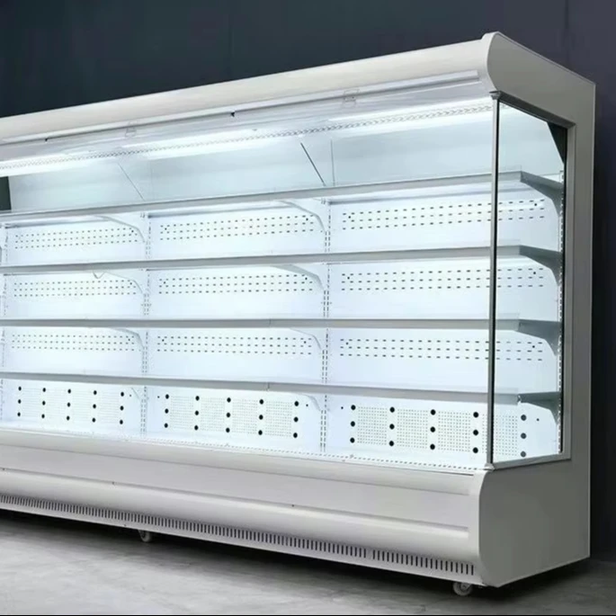 Wholesale Price Commercial Supermarket Vegetable Fruit Refrigerated Beverage Display Cabinet Vertical Fresh Air Curtain Cabinet