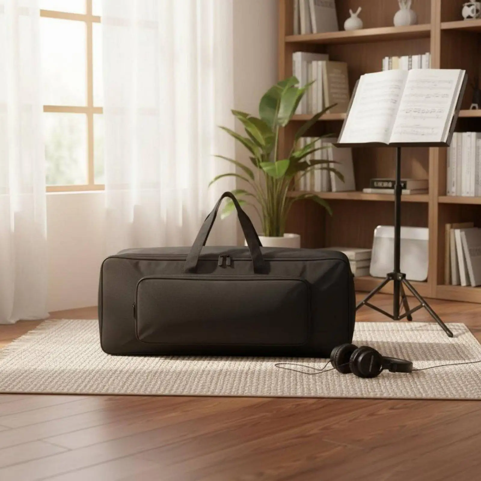 Digital Piano Keyboard Case 88 Key Thick Pearl Padding Music Instrument Bag for Live Performance Transport - view 4