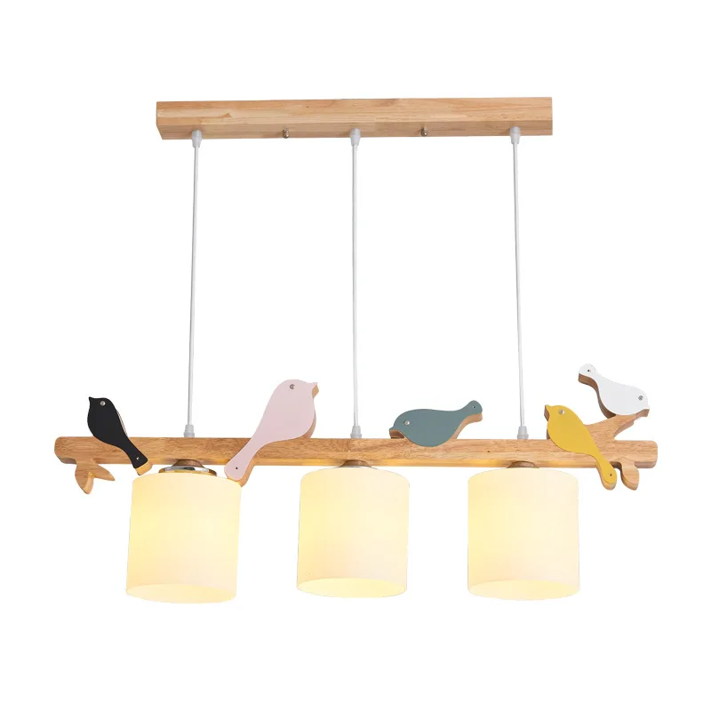 Nordic Log Dimmable Bird Restaurant Chandelier Light Emitting Diode Creative Personality Simple Bar Chandelier